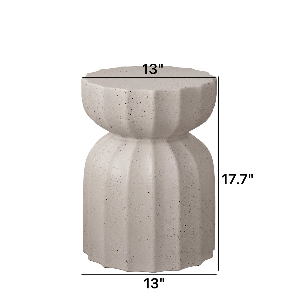 2PC 13" Modern MgO Cement Waterproof Coffee Table and Side Table