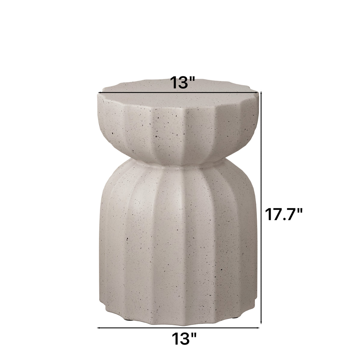 2PC 13" Modern MgO Cement Waterproof Coffee Table and Side Table
