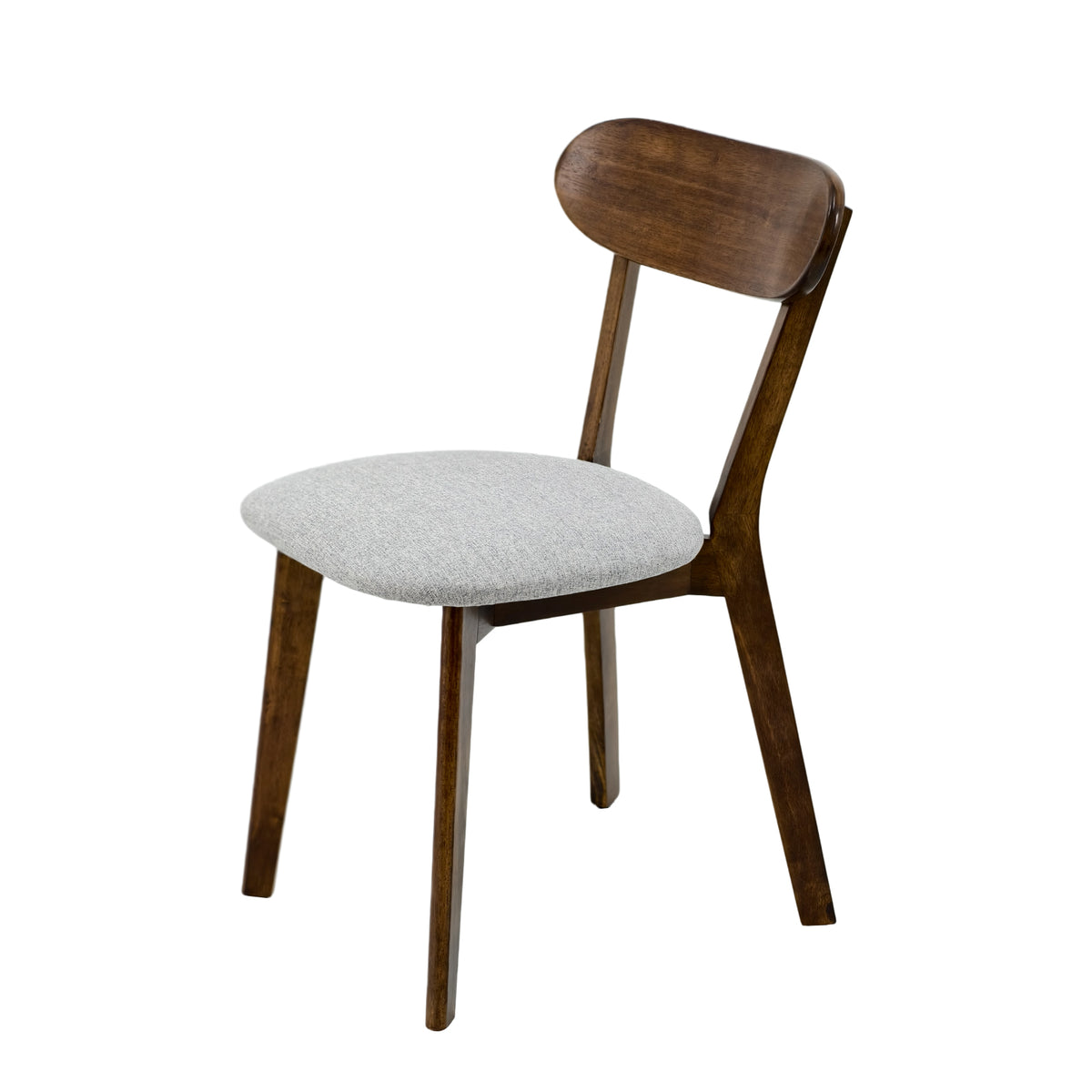 100% Solid Wood Dining Chairs with Curved Backrest Upholstered