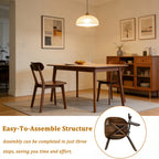 100% Natural Solid Wood Dining Chairs with Curved Backrest