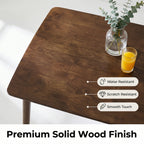 100% Solid Wood 47'' Rectangular Dining Table with Rounded Corners,Walnut