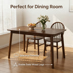 100% Solid Wood 47'' Rectangular Dining Table with Rounded Corners,Walnut