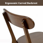 100% Natural Solid Wood Dining Chairs with Curved Backrest