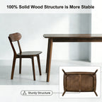 100% Solid Wood 47'' Rectangular Dining Table with Rounded Corners,Walnut