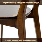 100% Natural Solid Wood Dining Chairs with Curved Backrest