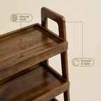 100% Solid Wood 3 Tier Ladder Bookshelf,Shelves with Open Storage,Walnut