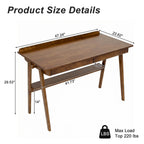 Solid Wood Writing Desk,Home Office Desk with 2 Drawers & Storage