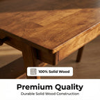 Solid Wood Writing Desk,Home Office Desk with 2 Drawers & Storage