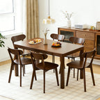 100% Natural Solid Wood Dining Chairs with Curved Backrest