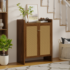 42.5" Rattan Shoe Cabinet with Door,6-Tier with Adjustable Shelve