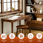 100% Natural Solid Wood Dining Chairs with Curved Backrest