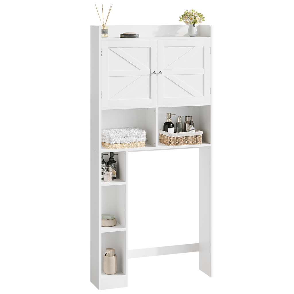 Over-The-Toilet Storage Cabinet with Adjustable Shelf Double Door