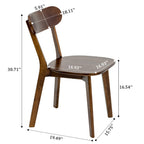 100% Natural Solid Wood Dining Chairs with Curved Backrest