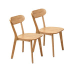 100% Natural Solid Wood Dining Chairs with Curved Backrest