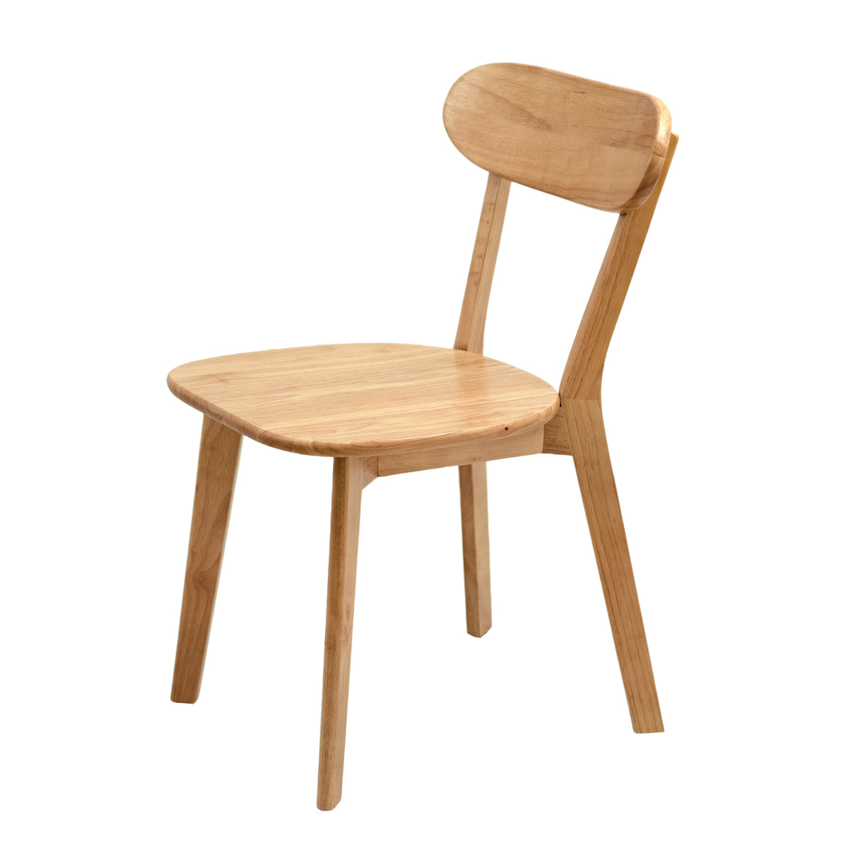 100% Natural Solid Wood Dining Chairs with Curved Backrest