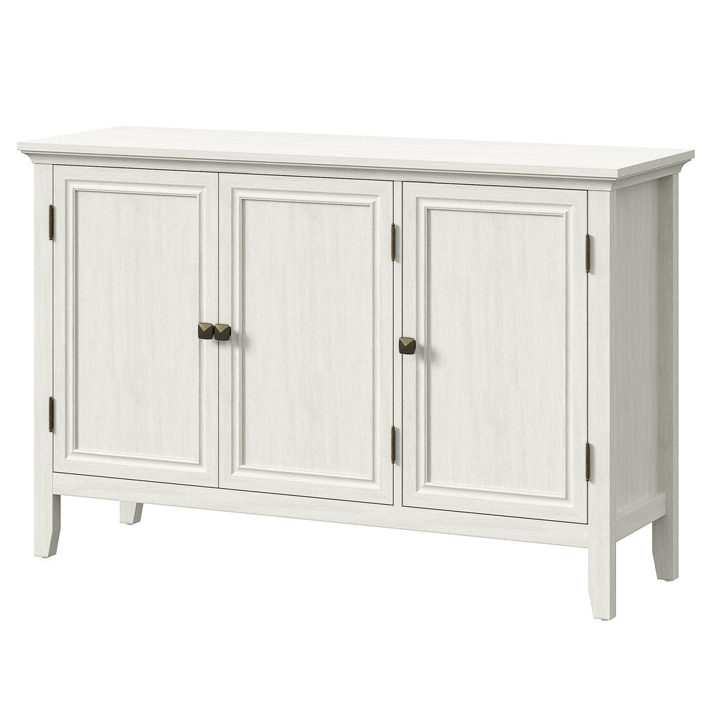Boho Sideboard Buffet Cabinet with Doors and Adjustable Shelves,White