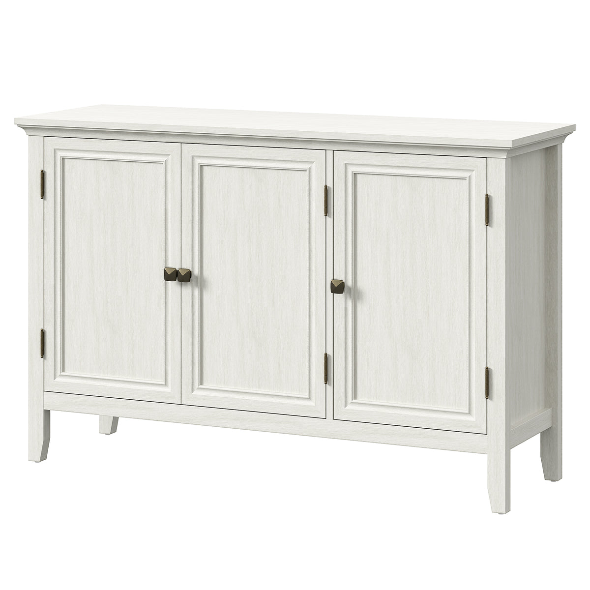 Boho Sideboard Buffet Cabinet with Doors and Adjustable Shelves,White