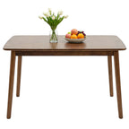 100% Solid Wood 47'' Rectangular Dining Table with Rounded Corners,Walnut