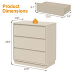 3 Drawer Dresser Set of 2,Modern Endtable,Beige