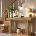 63'' Long Console Table, Farmhouse Entryway Table with Storage