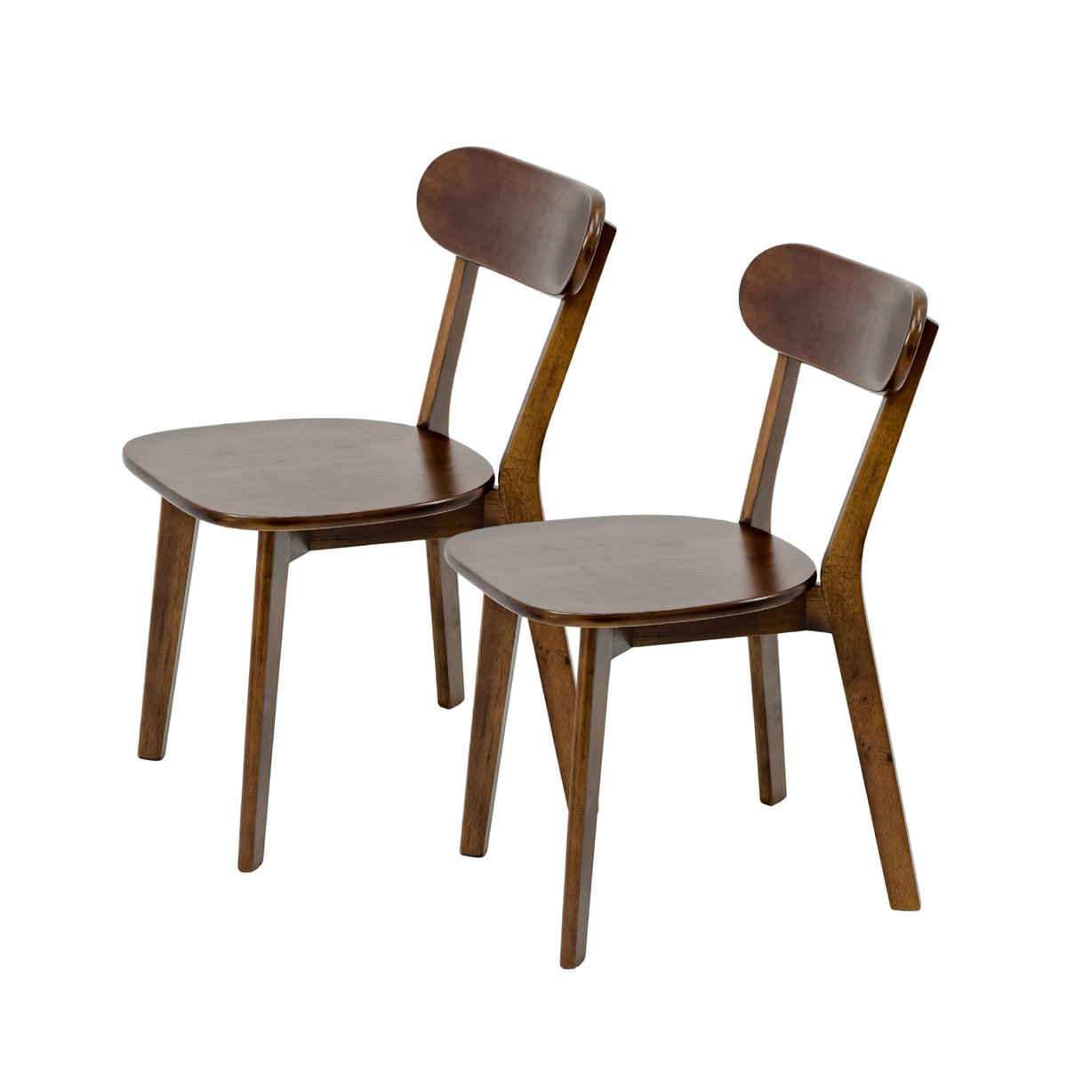 100% Natural Solid Wood Dining Chairs with Curved Backrest