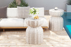 2PC 13" Modern MgO Cement Waterproof Coffee Table and Side Table