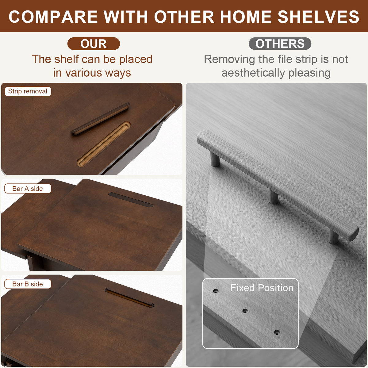 100% Solid Wood C Shape End Table,360° Adjustable & Foldable Desktop