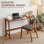 100% Solid Wood 49'' Folding Desk, Foldable Desk with Cable Groove,Walnut