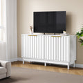 55'' Buffet Cabinet with Fluted Door and Adjustable Shelves,White