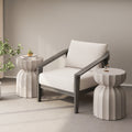 2PC 13" Modern MgO Cement Waterproof Coffee Table and Side Table