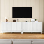 55'' Buffet Cabinet with Fluted Door and Adjustable Shelves,White