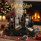 Luckybell Cologne Organizer for Men,Solid Wood Cologne Stand with Drawer and Hidden Compartments, Nightstand Organizer,Dresser Drawer Organizers,Organizador de Perfumes,Perfume Stand Organizer for Bedroom,Black