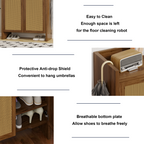42.5" Rattan Shoe Cabinet with Door,6-Tier with Adjustable Shelve