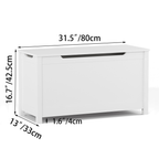 Wooden Toy Box Storage Organizer with Safety Hinged Lid