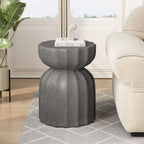 2PC 13" Modern MgO Cement Waterproof Coffee Table and Side Table