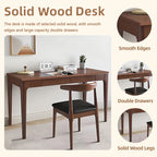 Solid Wood Desk with 2 Drawers,Home Office Desk for Small Spaces