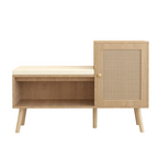 2-in-1 Shoe Cabinet Storage Bench with Removable Seat Cushion