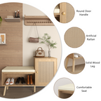 2-in-1 Shoe Cabinet Storage Bench with Removable Seat Cushion