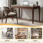 Solid Wood Desk with 2 Drawers,Home Office Desk for Small Spaces