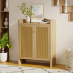 42.5" Rattan Shoe Cabinet with Door,6-Tier with Adjustable Shelve