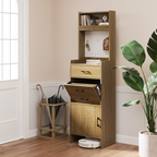 5-in-1 Entryway Shoe Cabinet Storage with Flip Drawer Pegboard