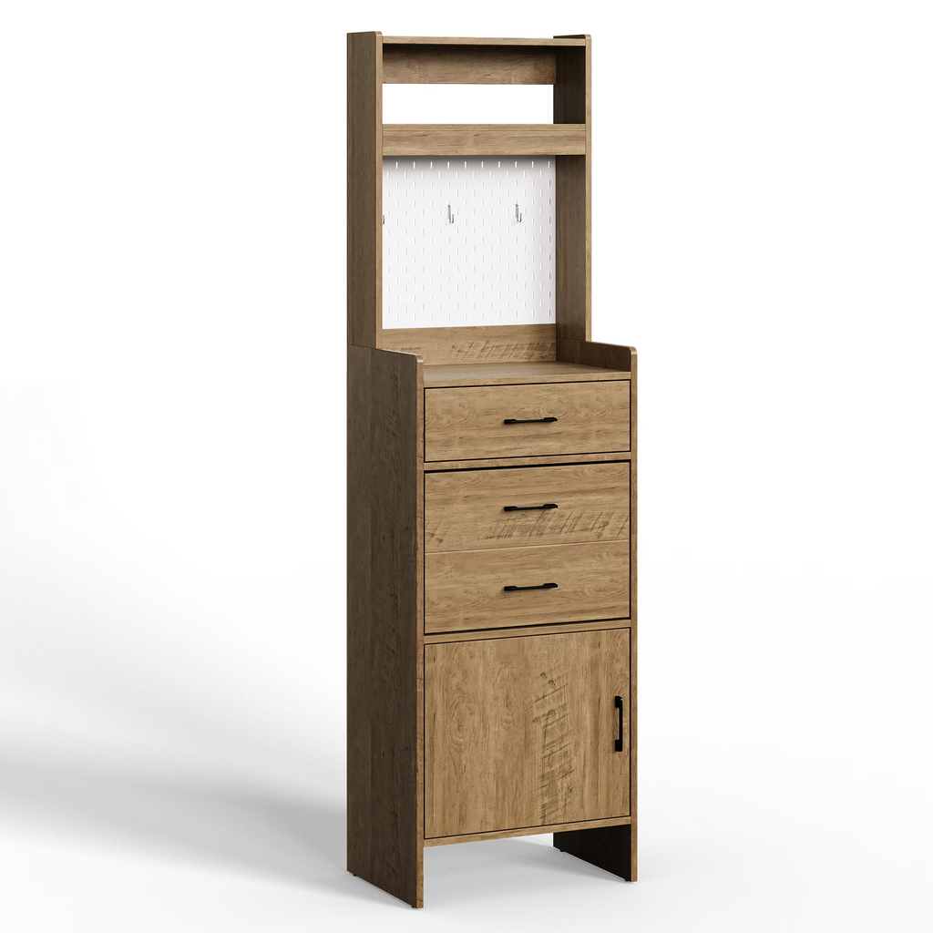 5-in-1 Entryway Shoe Cabinet Storage with Flip Drawer Pegboard