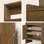 5-in-1 Entryway Shoe Cabinet Storage with Flip Drawer Pegboard