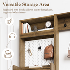 5-in-1 Entryway Shoe Cabinet Storage with Flip Drawer Pegboard