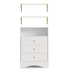 3 Dresser with Drawers & Floating Shelves with Open Storage