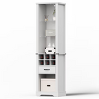 75'' Tall Storage Cabinet with LED Light,Pantry Wine Storage Rack