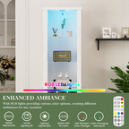 75'' Tall Storage Cabinet with LED Light,Pantry Wine Storage Rack
