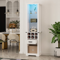 75'' Tall Storage Cabinet with LED Light,Pantry Wine Storage Rack