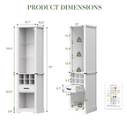 75'' Tall Storage Cabinet with LED Light,Pantry Wine Storage Rack