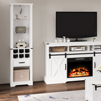75'' Tall Storage Cabinet with LED Light,Pantry Wine Storage Rack